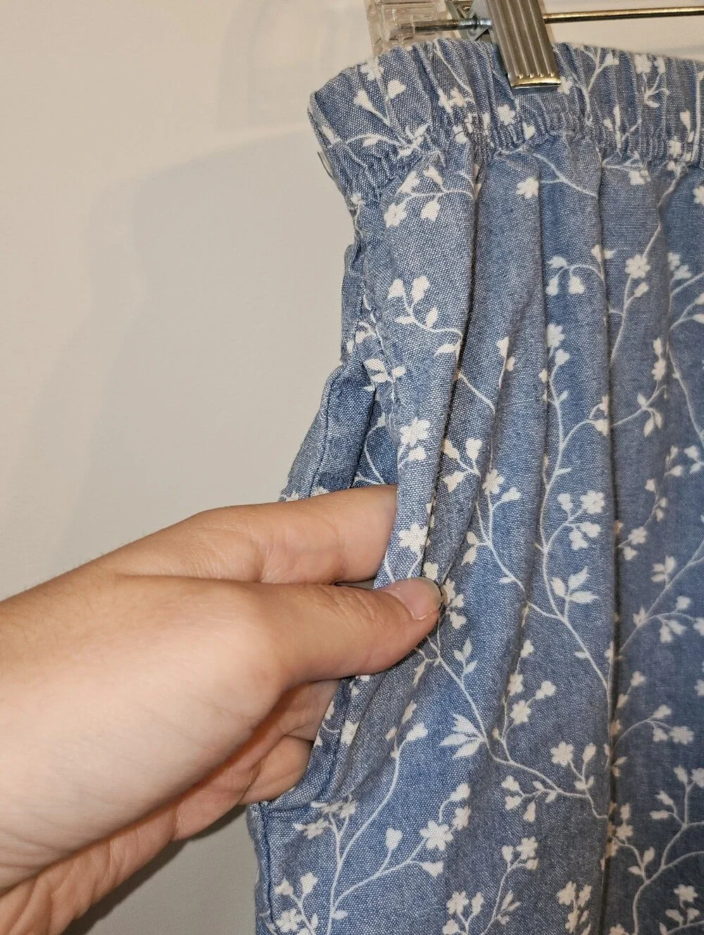Shaver Lake Blue Floral Cotton Women Shorts XL